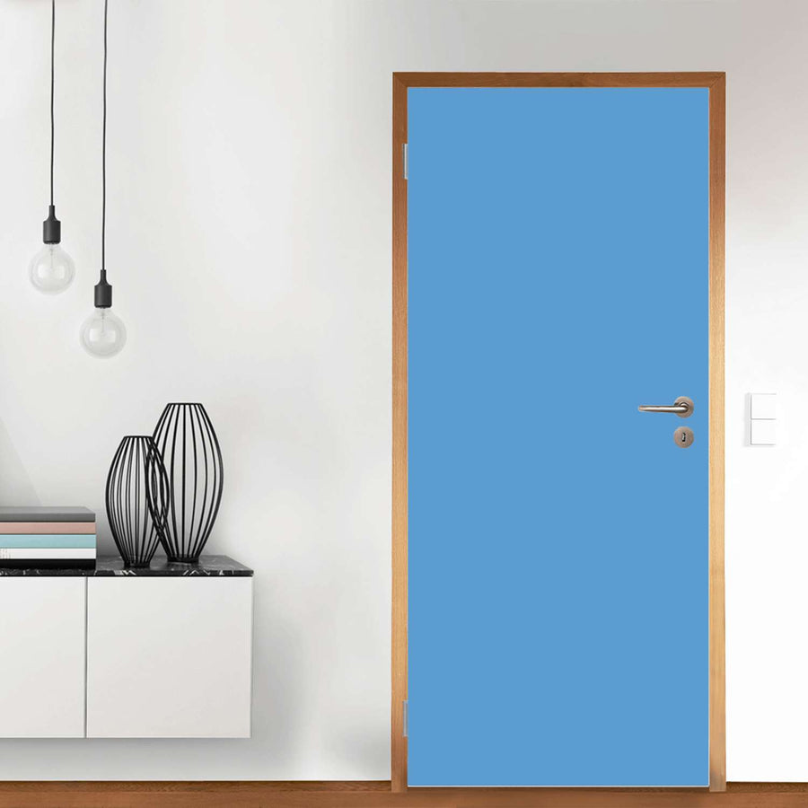 Türfolie Blau Light - Wohnzimmer (Innen-/Außenfläche)
