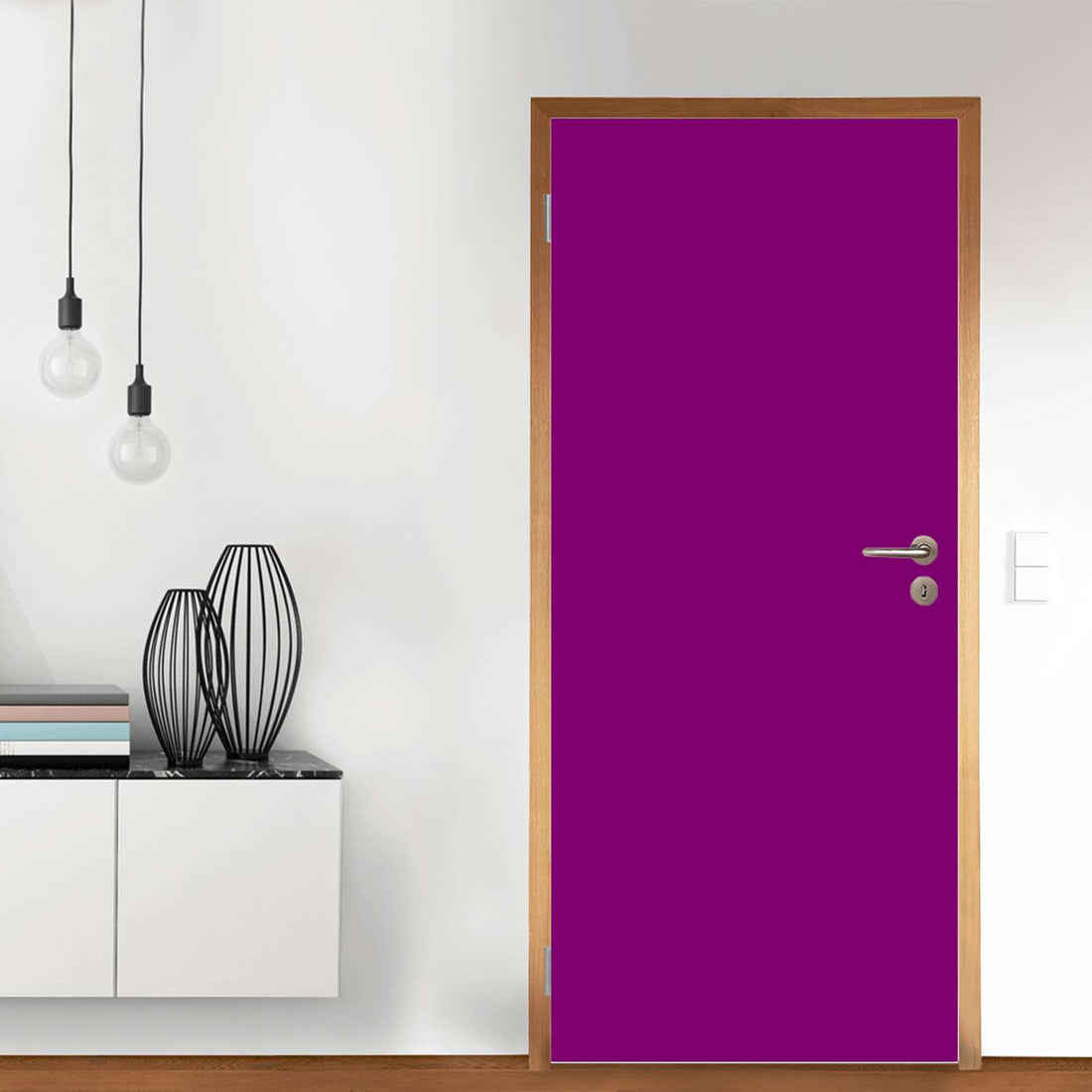 Türfolie Flieder Dark - Wohnzimmer (Innen-/Außenfläche)