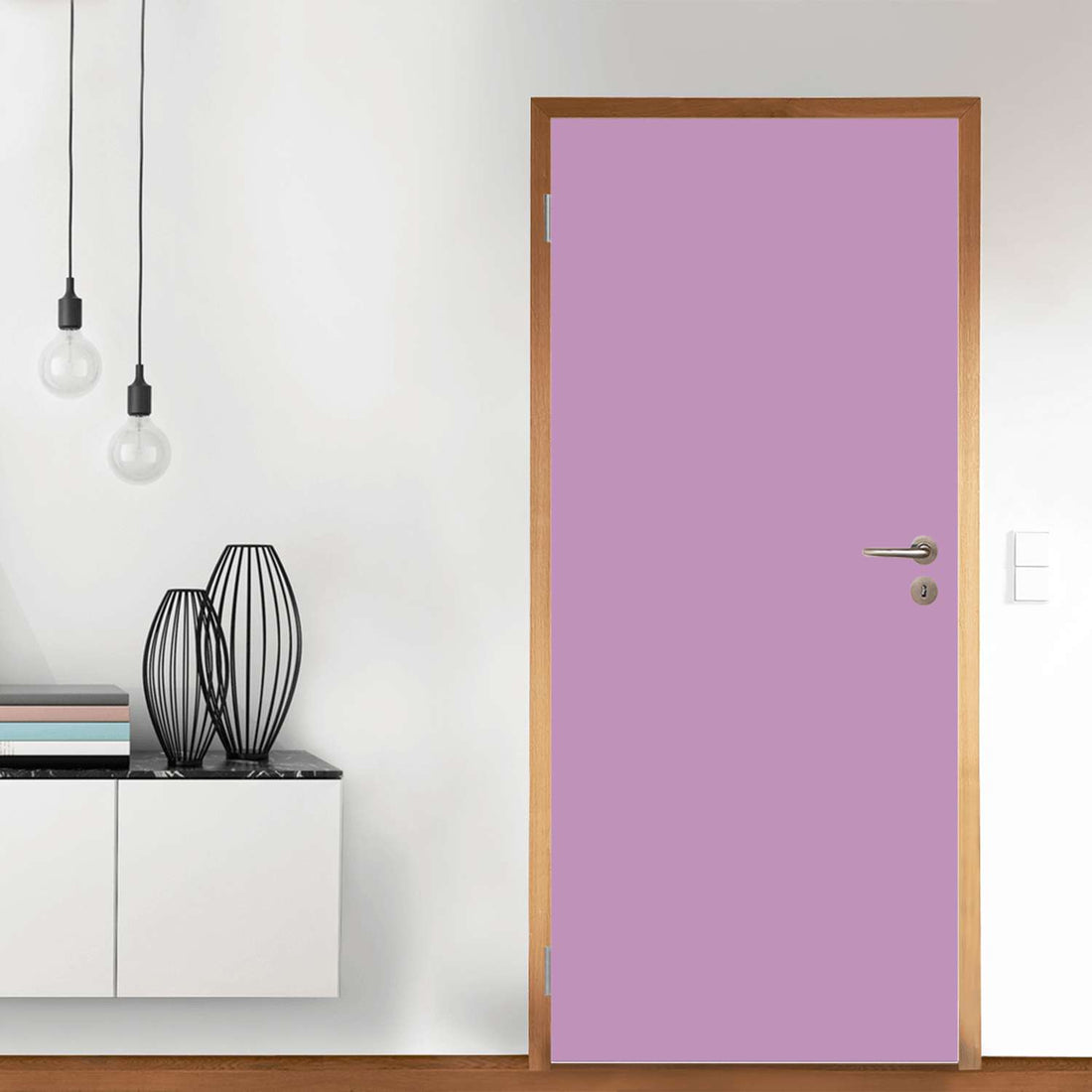 Türfolie Flieder Light - Wohnzimmer (Innen-/Außenfläche)