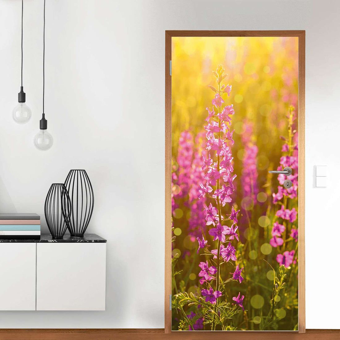 Türfolie Flower Meadow - Wohnzimmer (Innen-/Außenfläche)