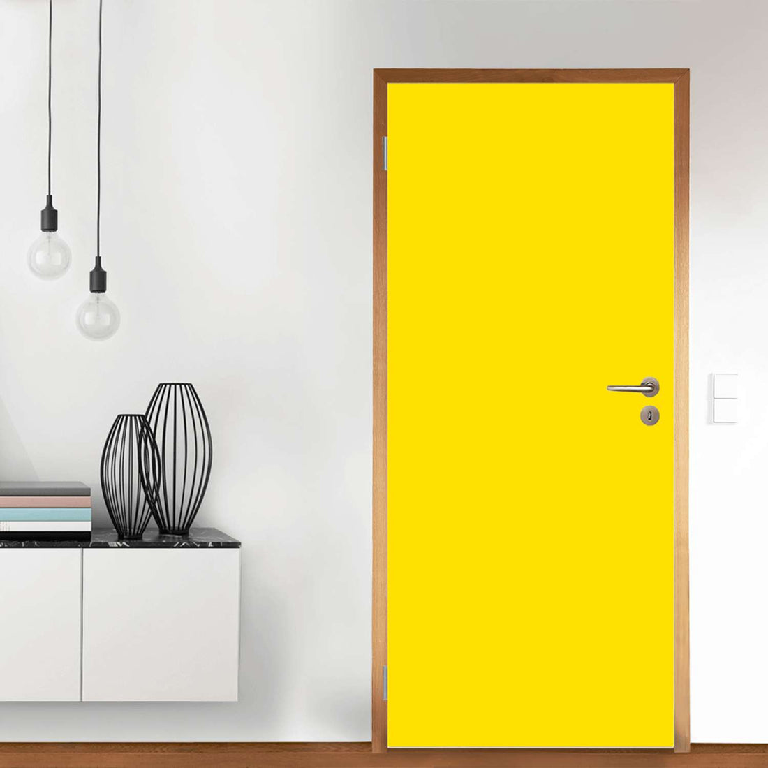 Türfolie Gelb Dark - Wohnzimmer (Innen-/Außenfläche)