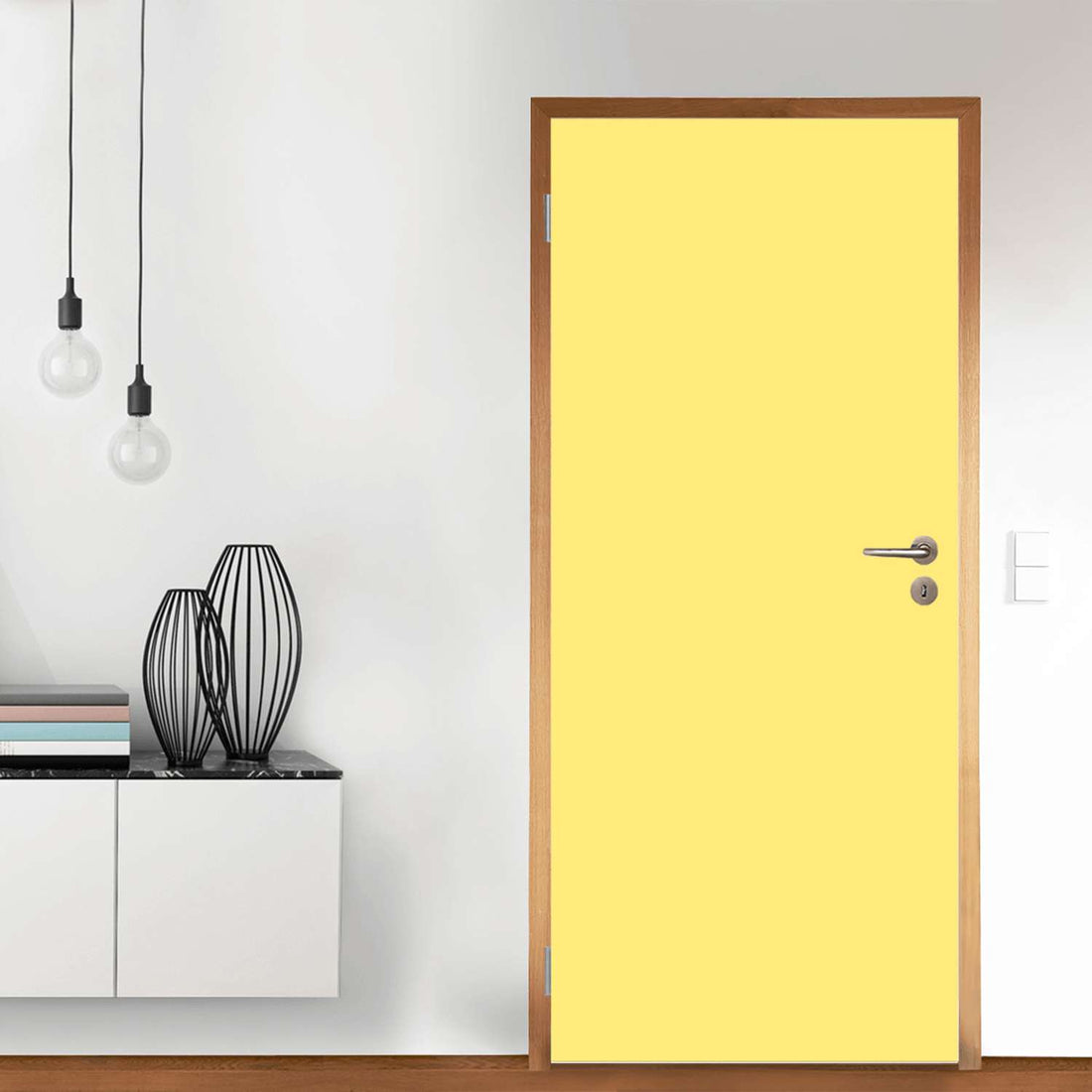 Türfolie Gelb Light - Wohnzimmer (Innen-/Außenfläche)