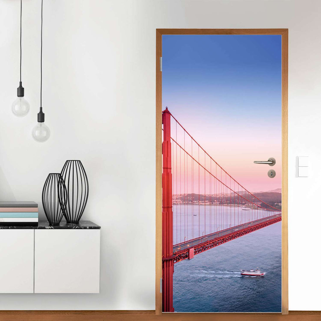 Türfolie Golden Gate - Wohnzimmer (Innen-/Außenfläche)