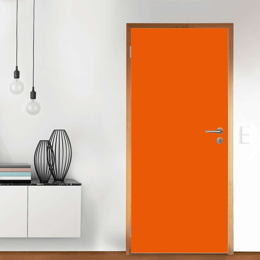 Türfolie Orange Dark - Wohnzimmer (Innen-/Außenfläche)