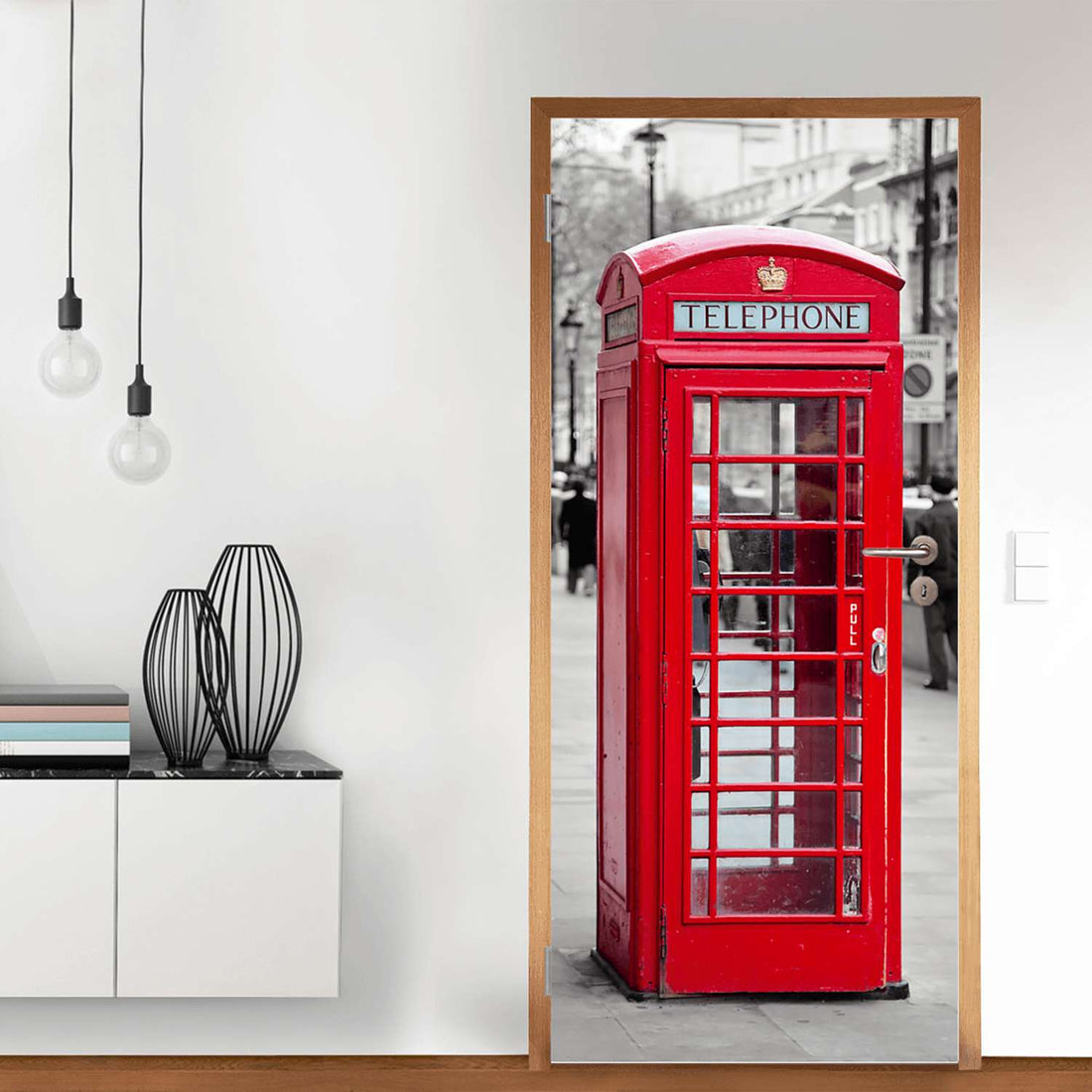 Türfolie Phone Box - Wohnzimmer (Innen-/Außenfläche)