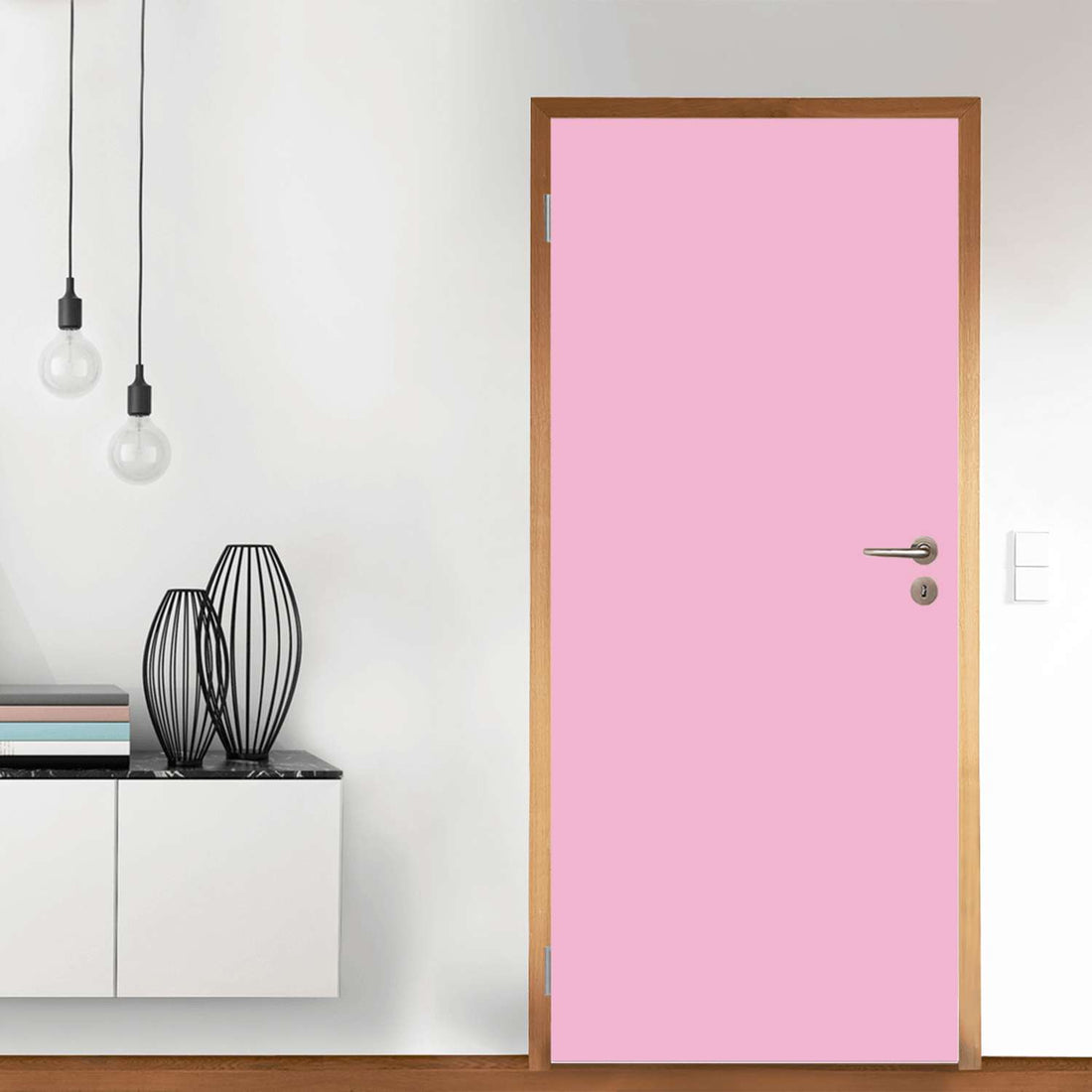 Türfolie Pink Light - Wohnzimmer (Innen-/Außenfläche)