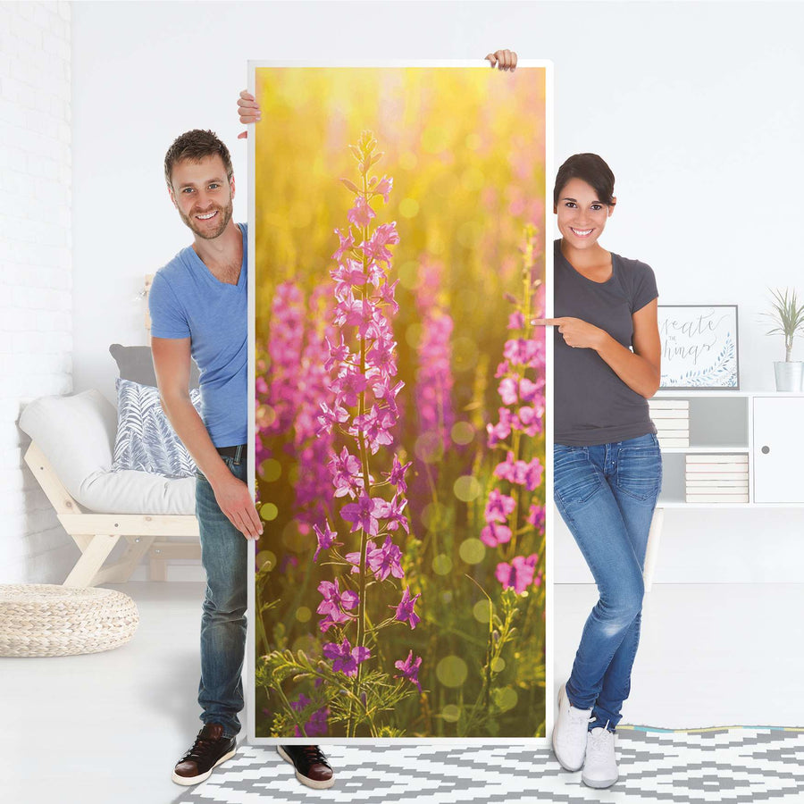Selbstklebende Türfolie - Flower Meadow (Innen-/Außenfläche)