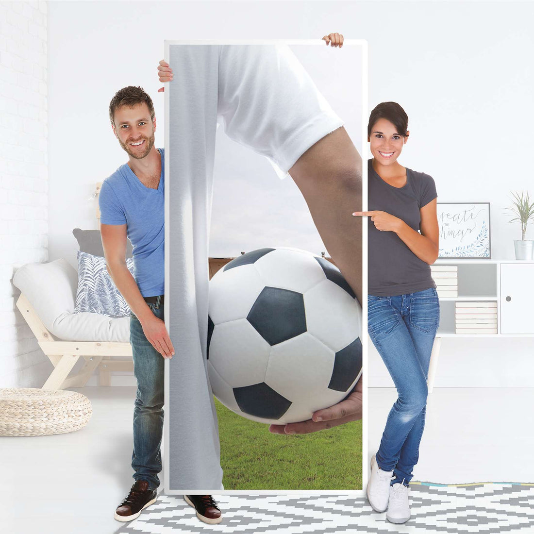 Selbstklebende Türfolie - Footballmania (Innen-/Außenfläche)