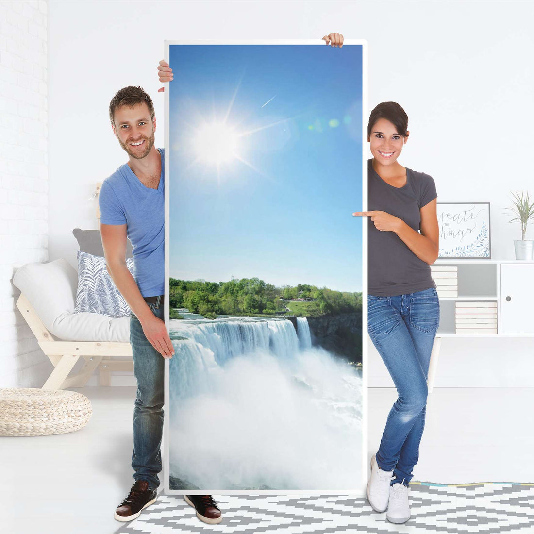 Selbstklebende Türfolie - Niagara Falls (Innen-/Außenfläche)