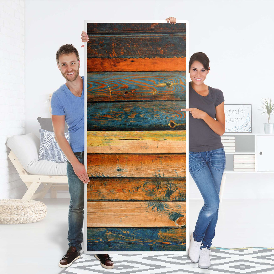 Selbstklebende Türfolie - Wooden (Innen-/Außenfläche)
